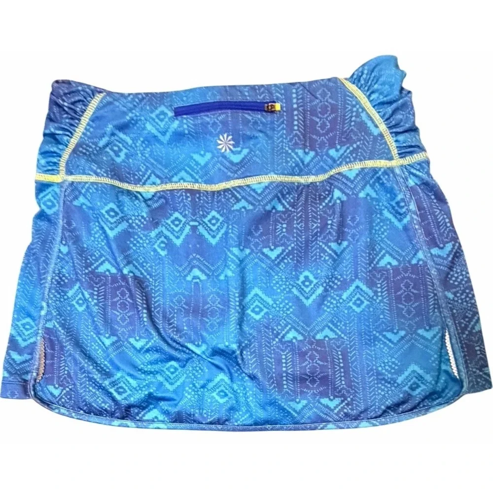 Athleta Blue Geometric Athletic Skort Built In‎ Shorts Medium Tennis Golf